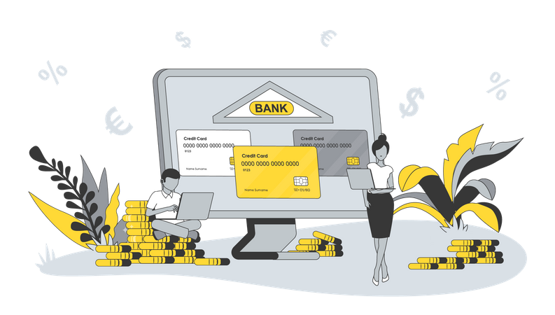Online Banking service Illustration