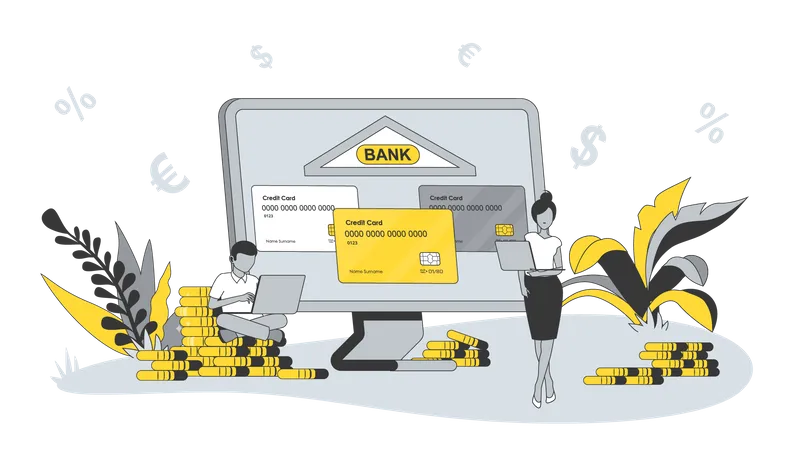 Online Banking service Illustration