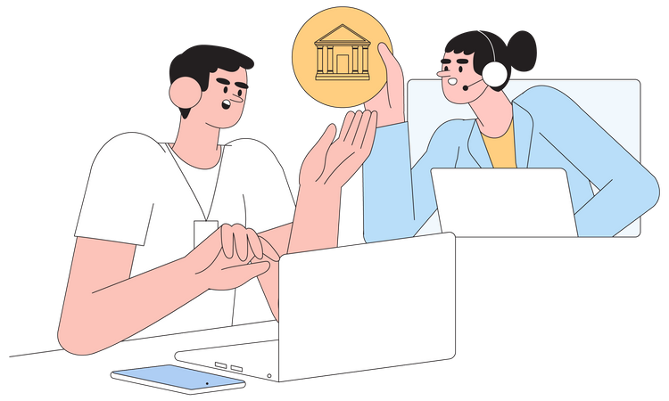 Online Banking Service  Illustration