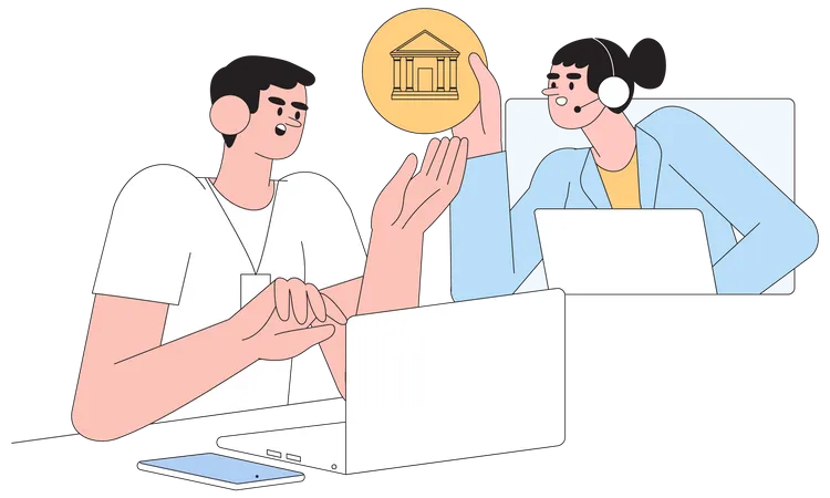 Online Banking Service  Illustration