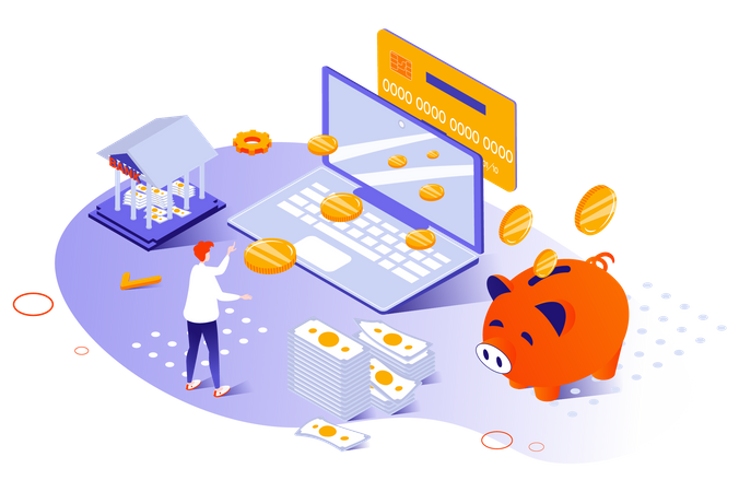 Online banking service  Illustration