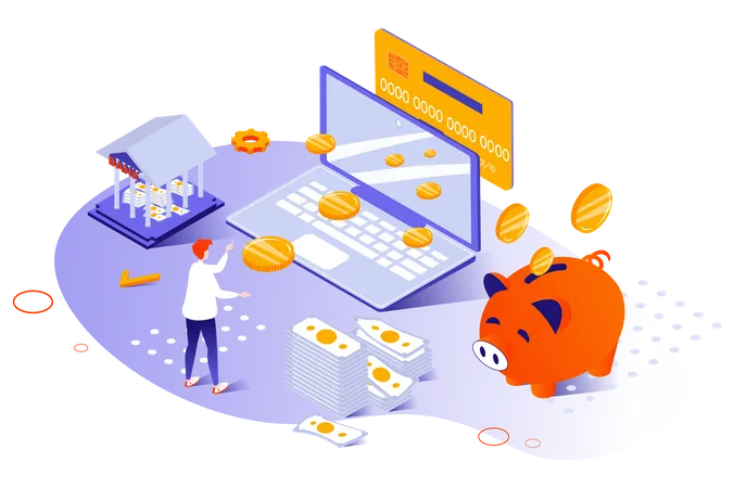 Online banking service  Illustration