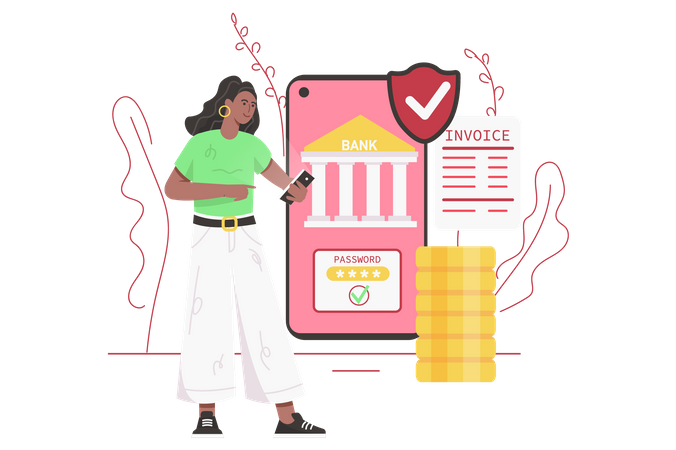 Online banking services  Illustration