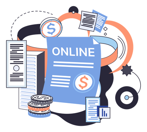 Online banking technology  Illustration