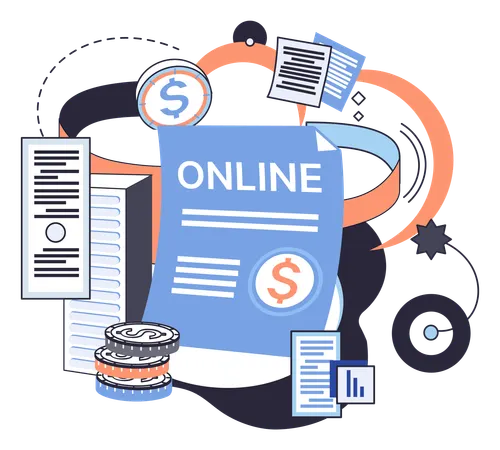 Online banking technology  Illustration