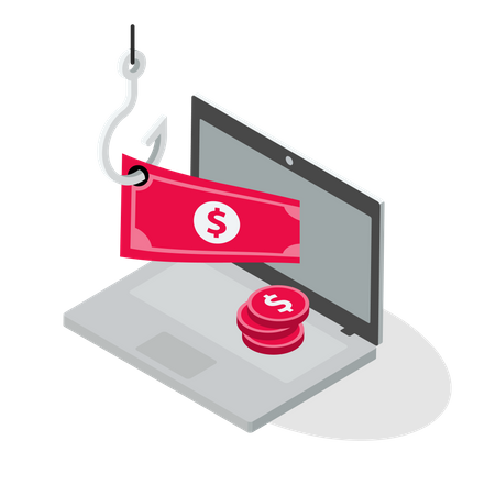 Online banking theft  Illustration