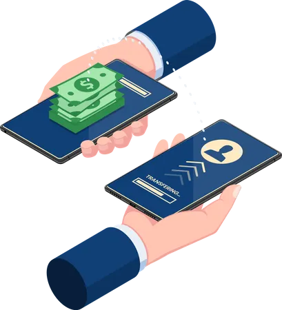 Online banking transfer  Illustration