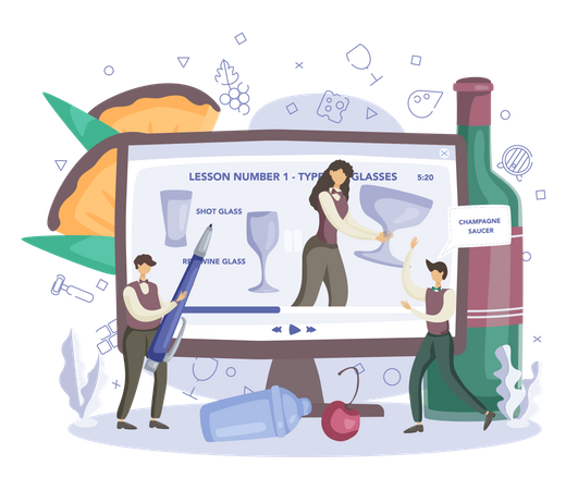 Online Bartender service  Illustration