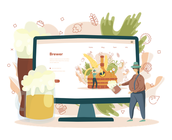 Online beer order Illustration