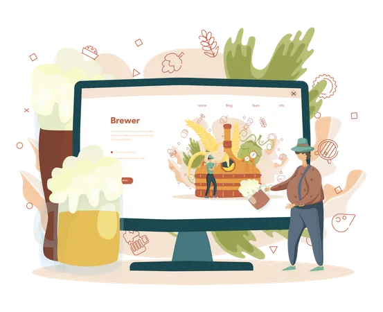 Online beer order Illustration