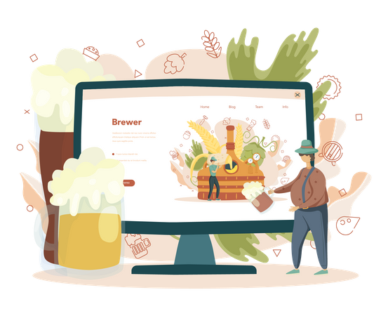 Online beer order  Illustration