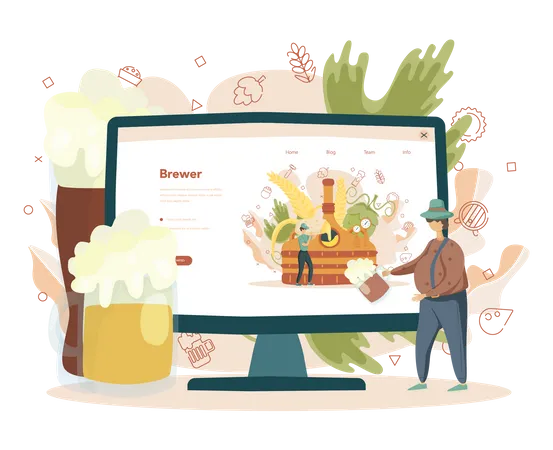 Online beer order  Illustration