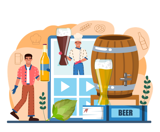 Online Beer service platform  Illustration