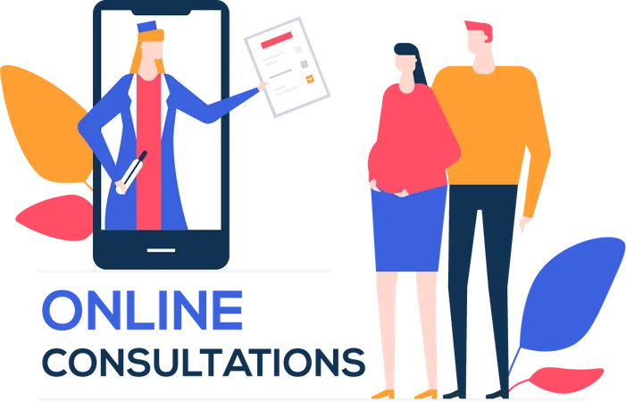 Online-Konsultationen  Illustration