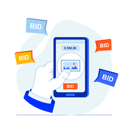 Online bidding application  Illustration