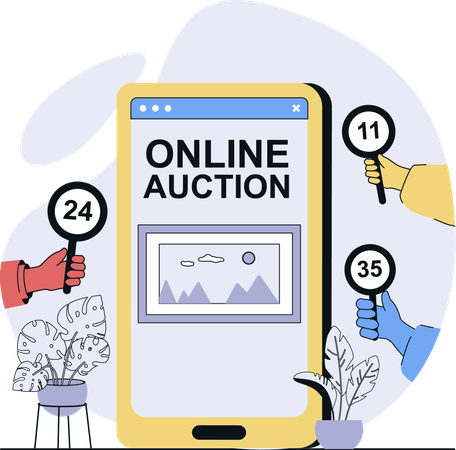 Online bidding event  Illustration