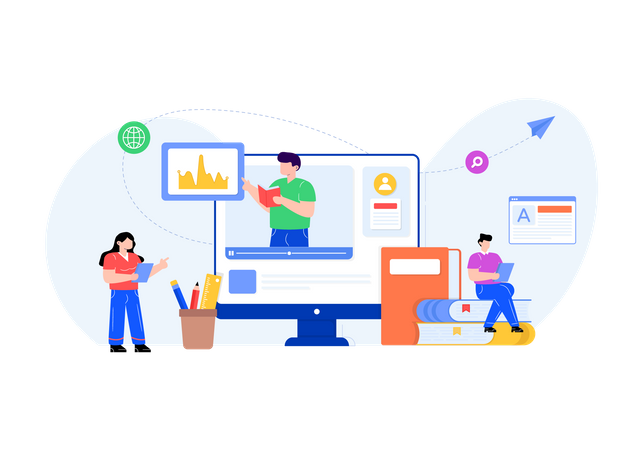 Online-Bildung  Illustration