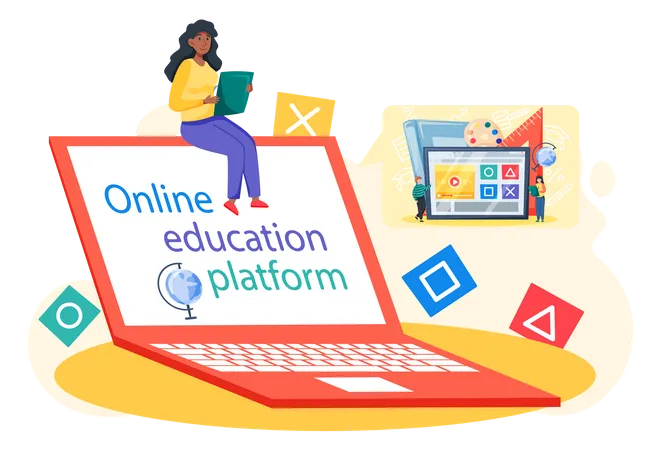 Online-Bildungsplattform  Illustration