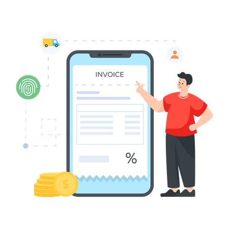 Online Bill  Illustration