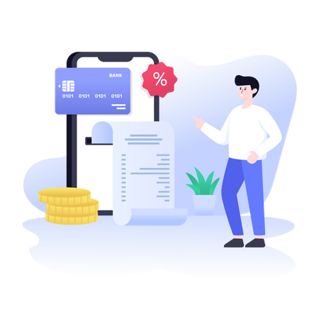 Online Bill  Illustration