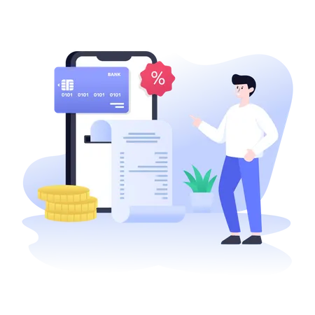 Online Bill  Illustration