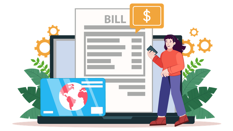 Online Bill Payment  Illustration