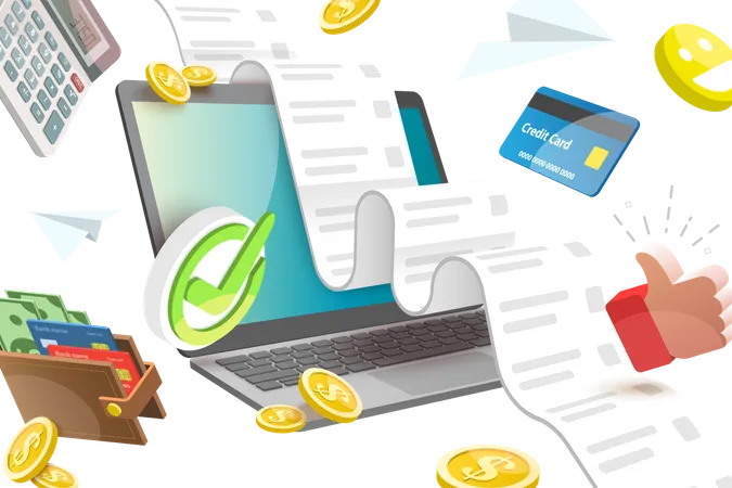 Online Bill Payment  Illustration