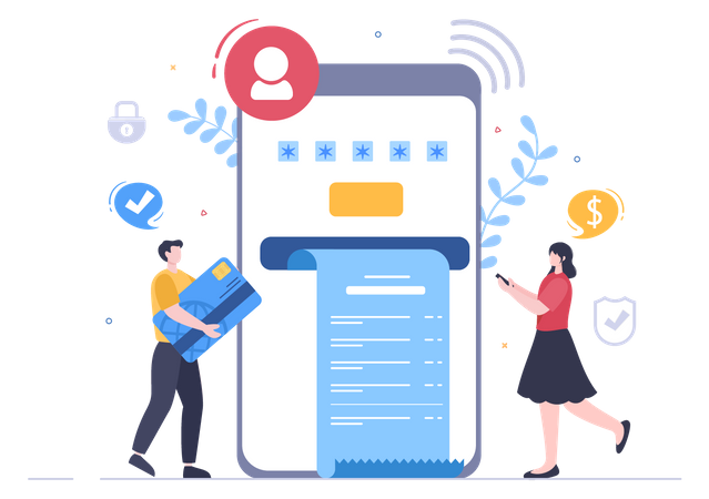 Online Bill Payment  Illustration