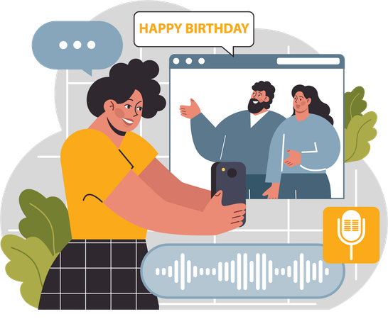 Online birthday wishes  Illustration