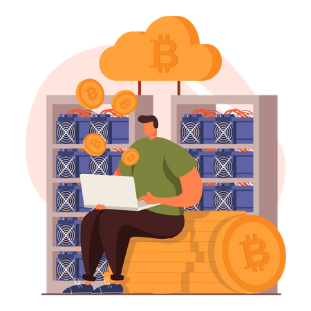 Online-Bitcoin-Handel  Illustration