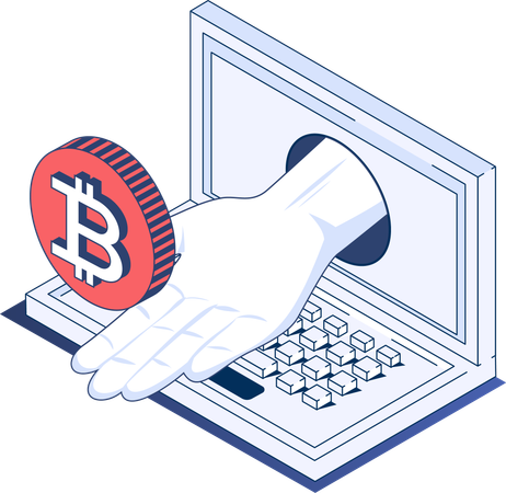 Online bitcoin investment  Illustration