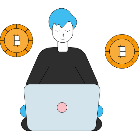 Online Bitcoin mining Illustration