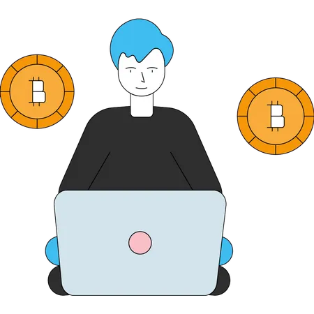 Online Bitcoin mining  Illustration