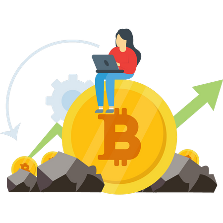 Online bitcoin mining  Illustration