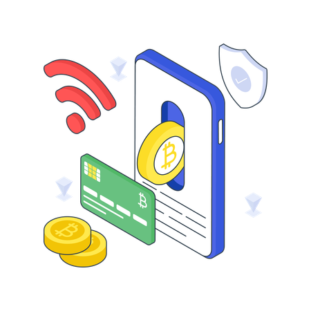 Online Bitcoin payment  Illustration