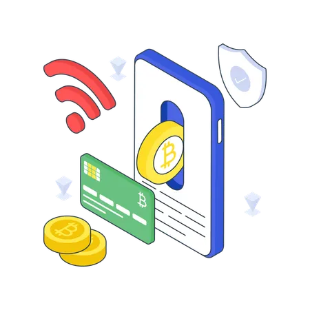 Online Bitcoin payment  Illustration