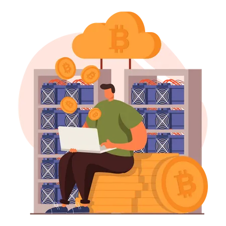 Online bitcoin trading  Illustration