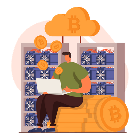 Online bitcoin trading  Illustration