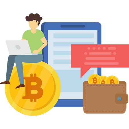 Online Bitcoin wallet  Illustration
