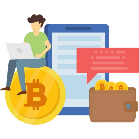 Online Bitcoin wallet  일러스트레이션