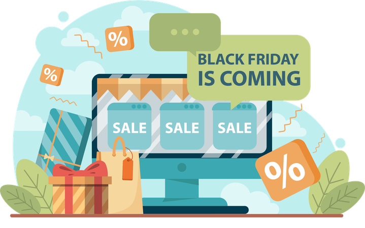 Online black Friday discount coming  Illustration