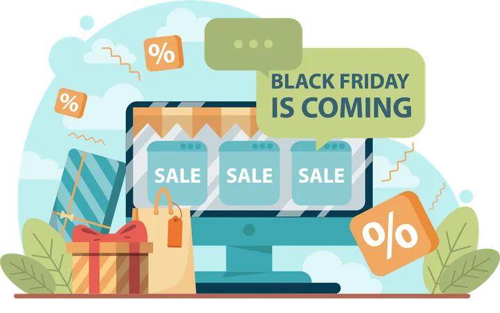 Online black Friday discount coming  Illustration