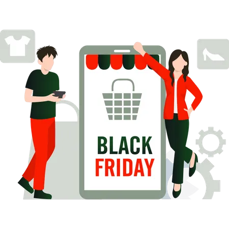 Online Black Friday Sale Illustration