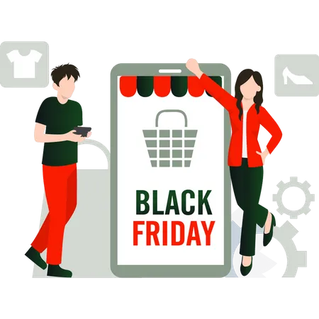 Online Black Friday Sale  Illustration