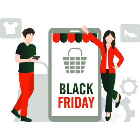 Online Black Friday Sale  Illustration