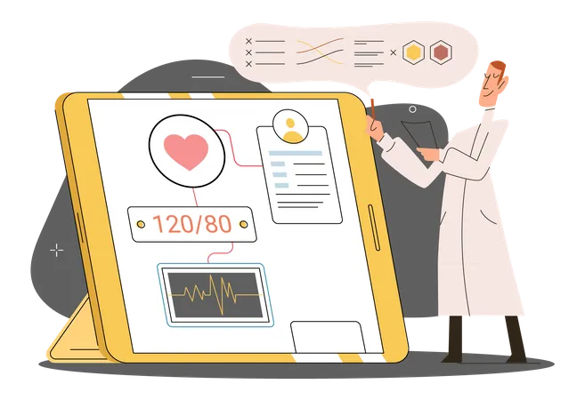 Online body report dashboard  Illustration