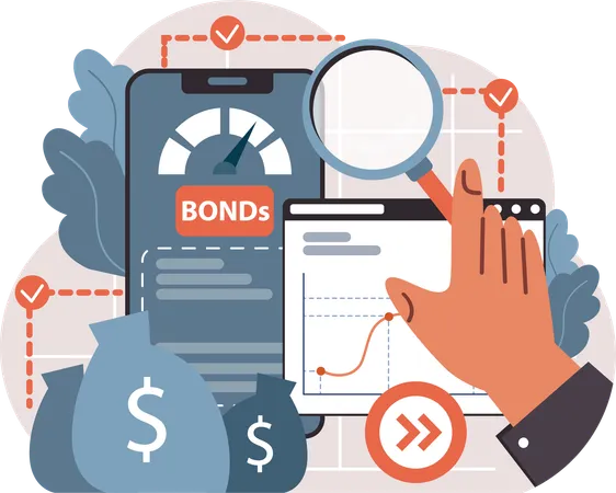 Online bonds research  イラスト