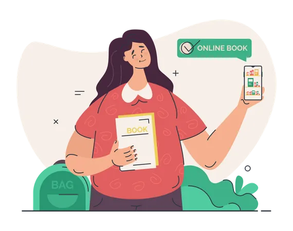 School And Education Concept About Online Book Application Illustration For Website Landing Page Mobile Apps Banner And Other Illustration