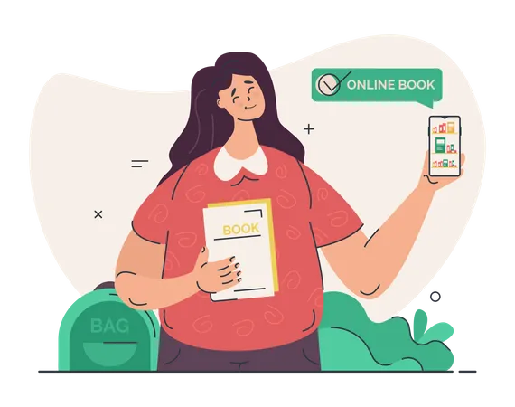 Online book application  Illustration