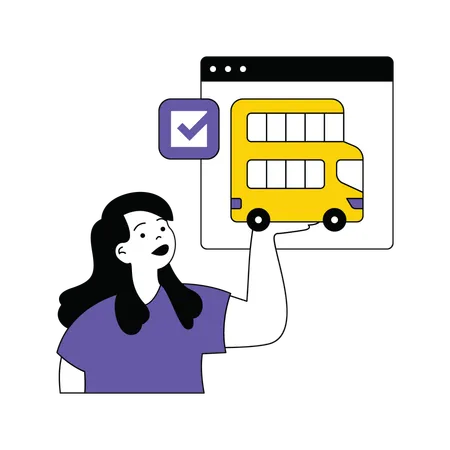 Online booking bus  Illustration
